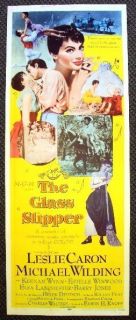 LESLIE CARON The GLASS SLIPPER Original INSERT Movie POSTER Michael
