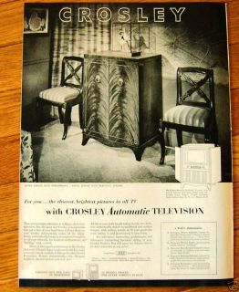 1952 TV Television Ad Crosley Lillian Russell