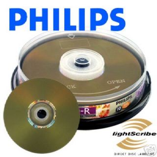 25 Philips Lightscribe 16x DVD R Printable Blank Recordable Media Disk