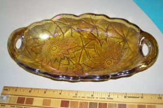 Marigold Indiana Carnival Glass Pickle Dish Lily Pons