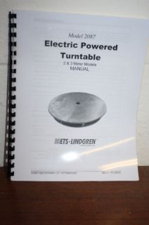 ETS Lindgren 2087 Electric Powered Turntable Manual