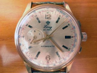 Ling 21 Prix Telemetre Vintage Watch 18kt Gold Fully Working