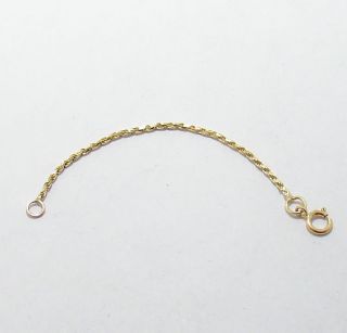 00mm Solid Real 10K Yellow Gold Rope Chain Necklace Extender Pendant