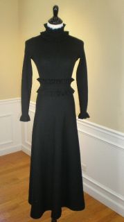 Crissa Linea Italiana Saks Fifth Ave Vintage Black Wool Victorian