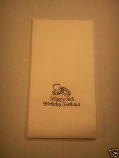 50 Linen Like Personalized Guest Towels Dinner Napkins