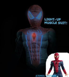 Light Up Spiderman Costume Boys Spider Man Childs Kids New Movie
