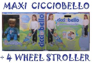 Cicciobello doll interactive cries lika a real life baby 4W stroller