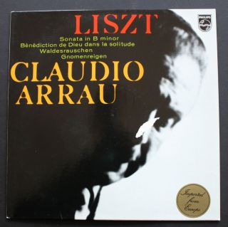 Claudio Arrau Import Philips Solo Piano Liszt LP