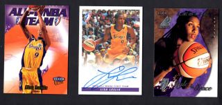 1997 PINNACLE WNBA LISA LESLIE ROOKIE YEAR TWO CARD LOT, WITH 2005