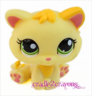 Littlest Pet Shop ♥ LPS ♥ RARE Yellow Kitten Green Eyes 1649