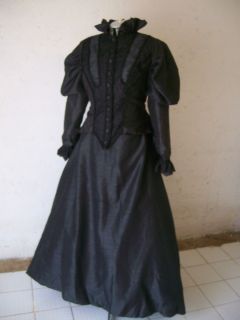 Lizzie Borden 1880s Rep Steampunk Victorian Bustle Dress Sz 12