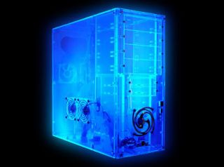 UV Clear Blue Logisys CS888UVBL Acrylic Mid Tower Computer ATX Case