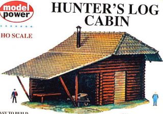 Model Power HO Scale Hunters Log Cabin Building Kit