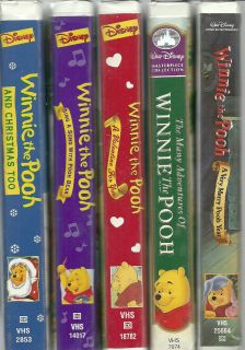 Lot of 5 Disneys Winnie The Pooh VHS Videos