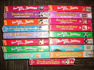 VHS Lot of 17 Disneys Sing Along Songs Videos 12 Days of Christmas