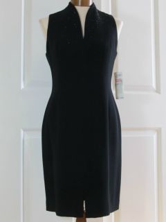 Jones New York Little Black Dress with Black Rhinestones Size 8 Petite