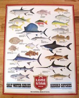 Lone Star Beer Salt Water Fish Poster San Antonio Texas