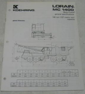 Lorain CA 1980s MC 1400 General Spec Brochure