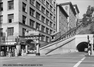 1960 Downtown Los Angeles Trolley Angels Flight Photo