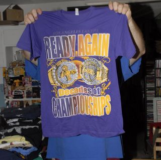 LOS ANGELES LAKERS DECADES OF CHAMPIONS T SHIRT 2009 2010 NBA CHAMPS