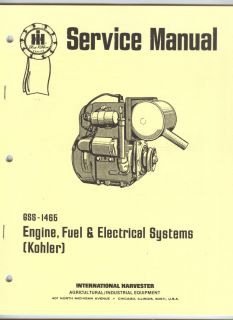 Service Manual Kohler Engine International Cub Cadet Tractor IHC
