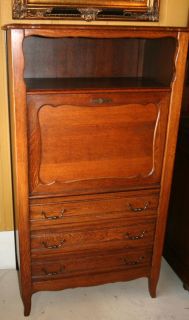 Louis XV French Antique Secretary Drop Front Desk Made from Oak