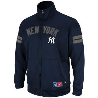Majestic New York Yankees Delay of Game Fleece Track Jacket Navy Blue