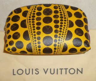 Authentic New Kusama x Louis Vuitton Yellow Cosmetic Bag