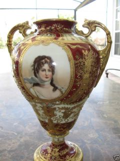 Piece Bolted Portrait Vase of Queen Louise of Prussia Blue Mark