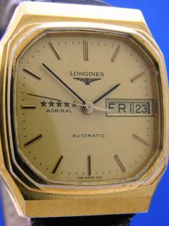 Mans Vintage Longines Five Star Admiral Automatic Gold Watch 54962