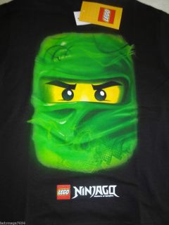 Lego NINJAGO Legend Of Spinjitsu Loyd GREEN NINJA FACE Boys T Shirt 10