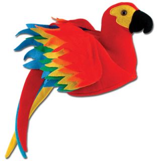 Luau Party Supplies Plush Tropical Parrot Hat Cap