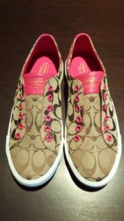 Coach Lucey Shoes Brown Pink A1789 Womens Size 9 New