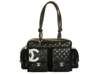 Authentic Chanel Large Black Cambon Reporter Bag Purse