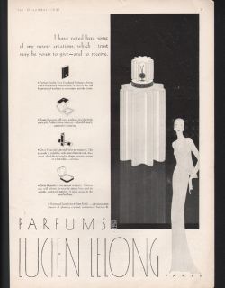 1931 LUCIEN LELONG PERFUME POWDER LIPSTICK COMPACT BOTTLE BAGUETTE ART