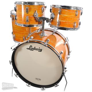 Ludwig late 60s Mod Orange 4 piece 4pc vintage Big Beat drum kit set