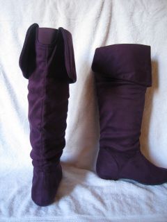 Lady Purple Suede Boots Size 5 9