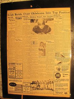 Notre Dame Newspaper 1949 LEAHY ND TEAM ONE OF GREATEST + LUJACK BEARS