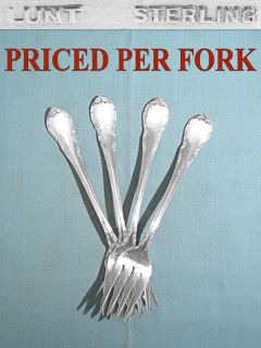 Lunt Sterling Salad Forks Modern Victorian No Mono