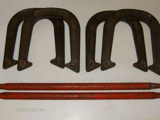 Vintage RARE Set of Dan Lurie Pitching Horse Shoes