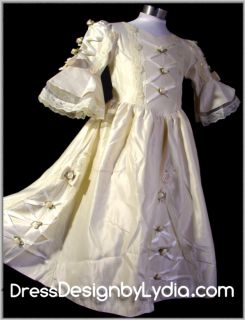 V182 Flower Girl Ivory Victorian Pageant Cosplay Party Dress Costume 8