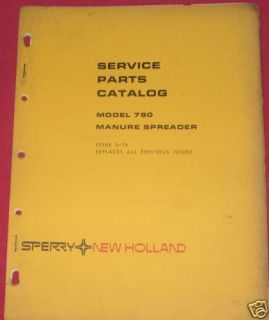 New Holland 790 Manure Spreader Parts Catalog