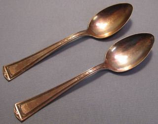 Antique Alvin Luxor Silverplate 1924 Two Teaspoons
