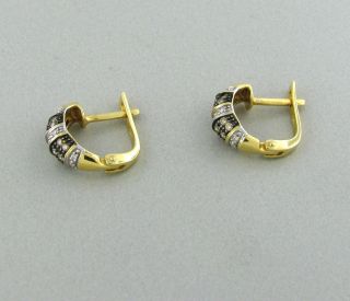 Modern 18K Yellow Gold 0 31ctw Fancy Color Diamond Earrings