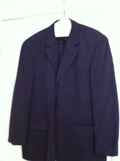 Alfani Mens Navy Blue Button Down Blazer Suit Jacket Size 44R