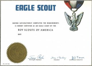 Eagle Scout Wall Certificate Carter MacAvoy Tarr 1980 81