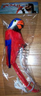 New Pirate Costume Accessory Parrot w Feathers Sits on Shoulder w