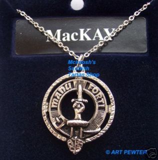 Mackay Clan Crest Pendant Necklace Scotland