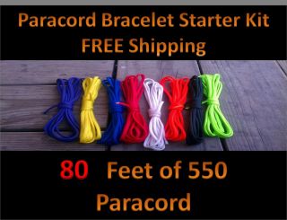 550 Paracord Kit 80 Feet of Paracord with 
