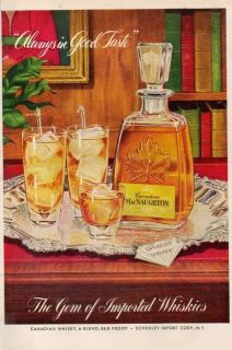 1955 MacNaughton Canadian Whisky Bottle Decanter Whiskey Always In